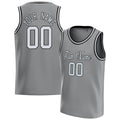 Personalized Gray & White Solid Color Basketball Jersey