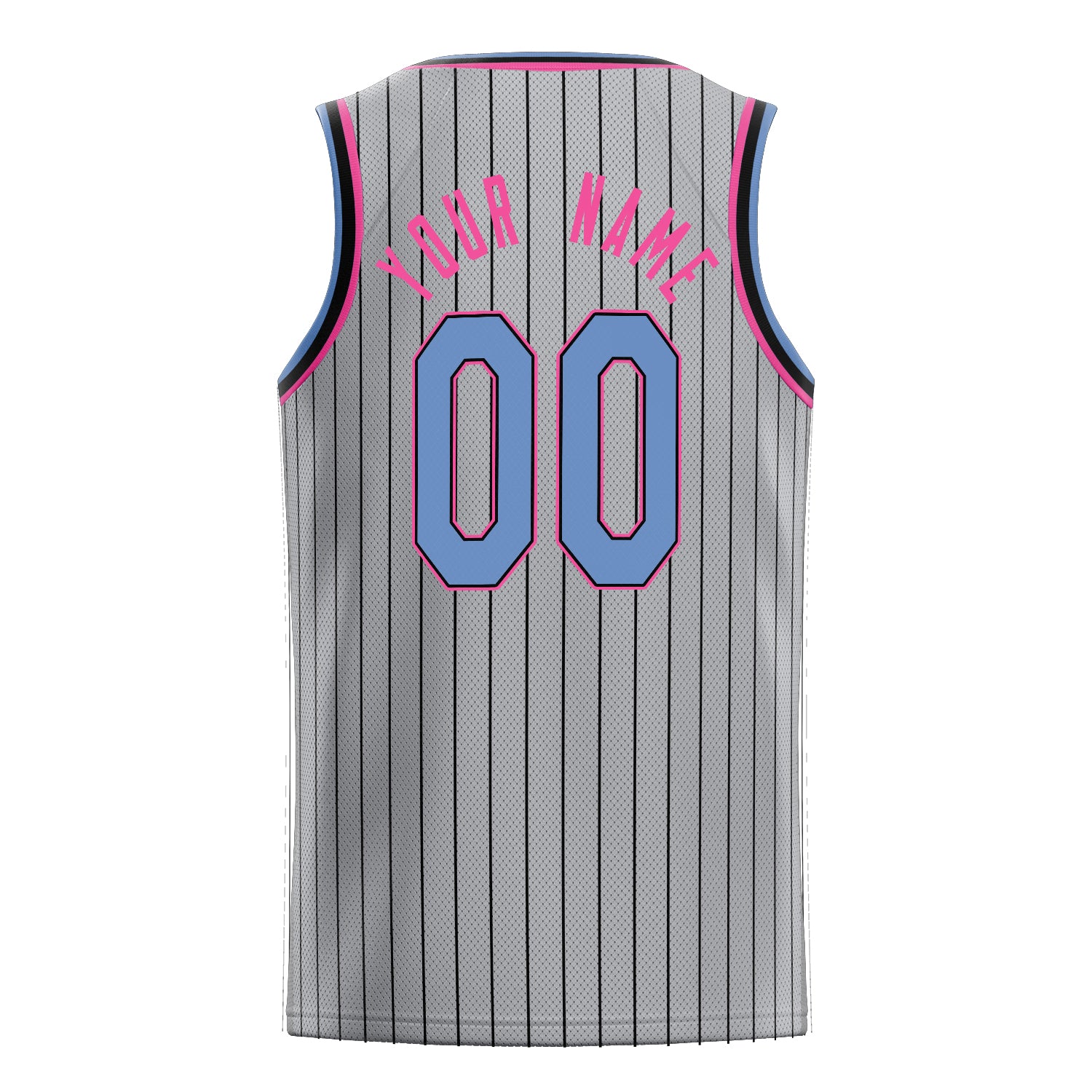 Personalized Gray & Light Blue Solid Color Basketball Jersey