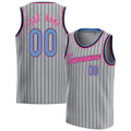 Personalized Gray & Light Blue Solid Color Basketball Jersey