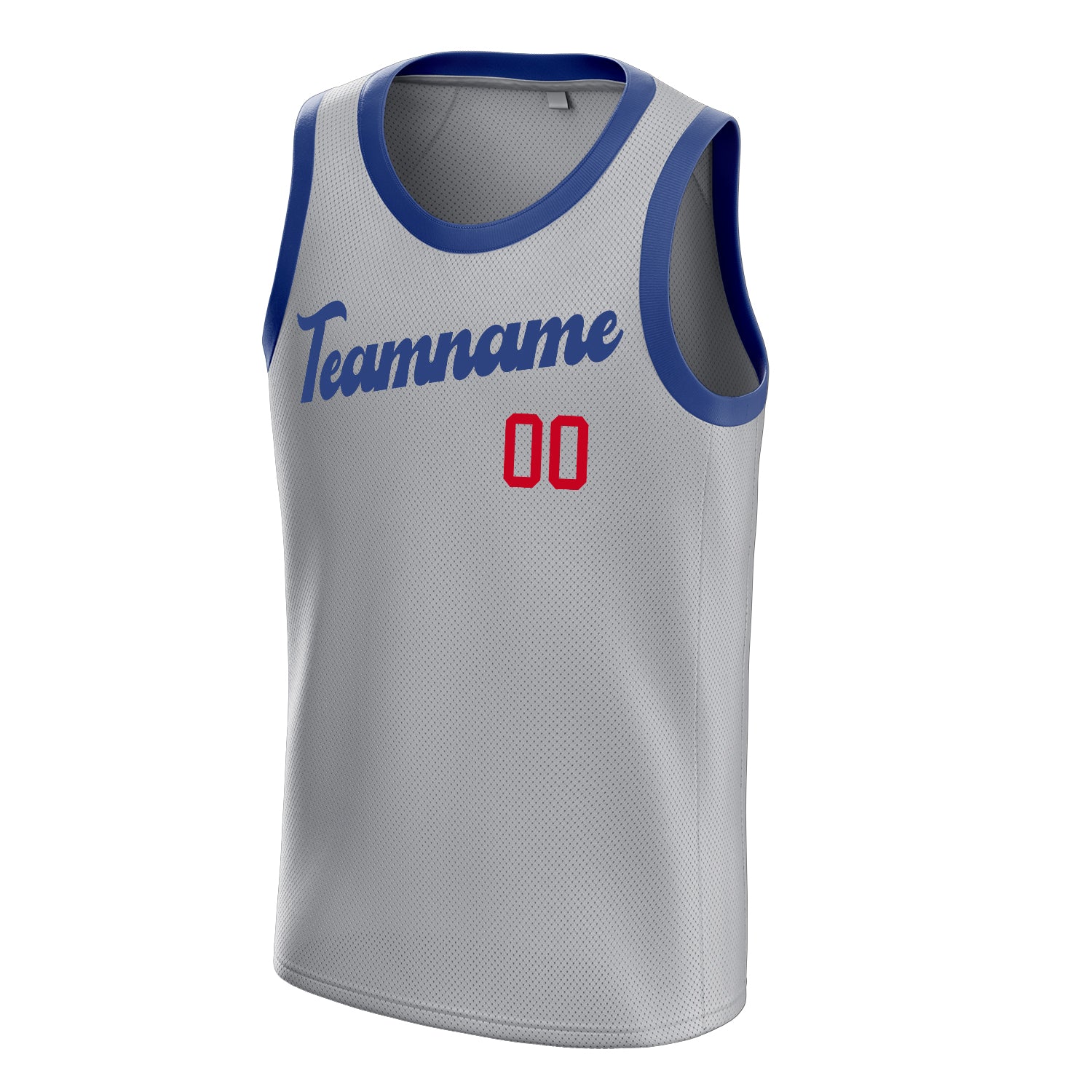 Personalized Gray & Royal Solid Color Basketball Jersey
