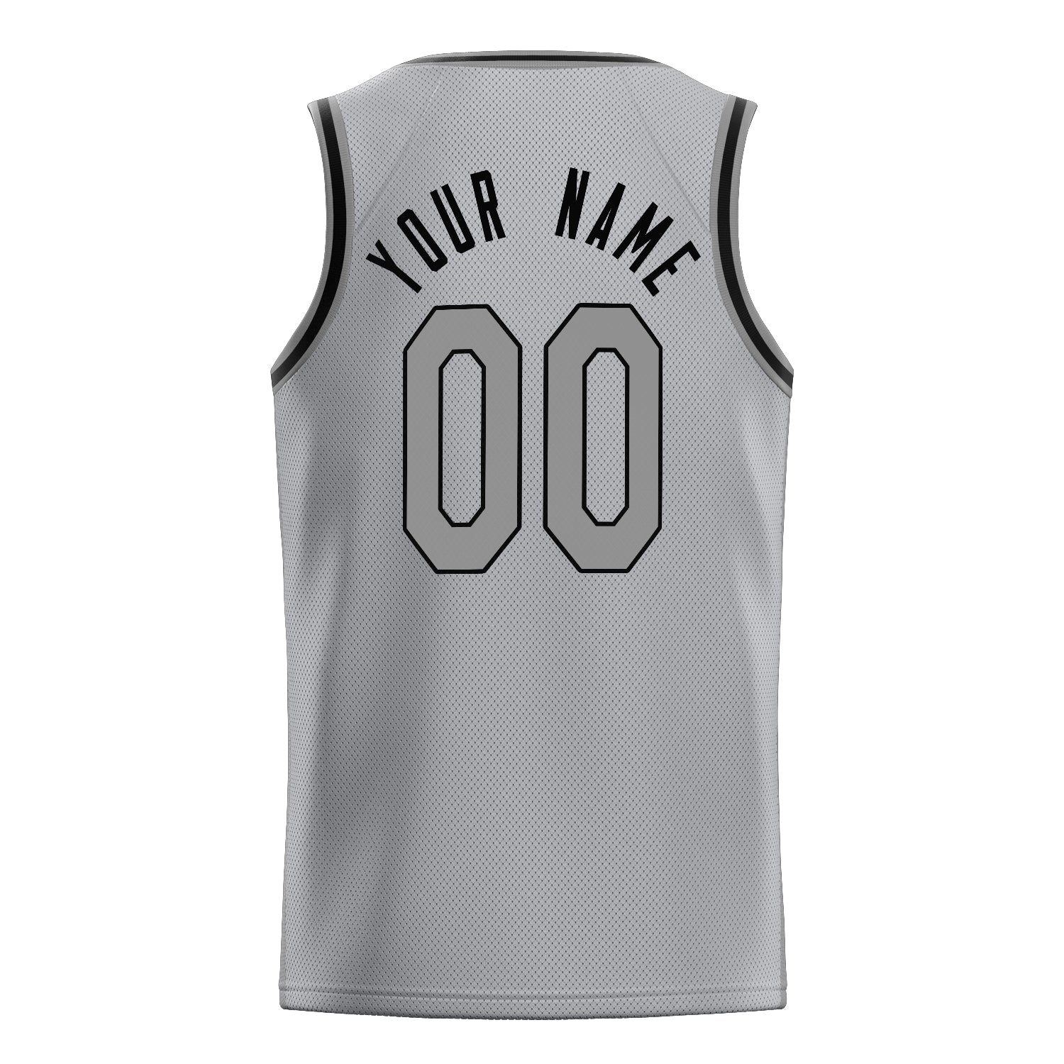 Personalized Gray & Black Solid Color Basketball Jersey