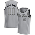 Personalized Gray & Black Solid Color Basketball Jersey