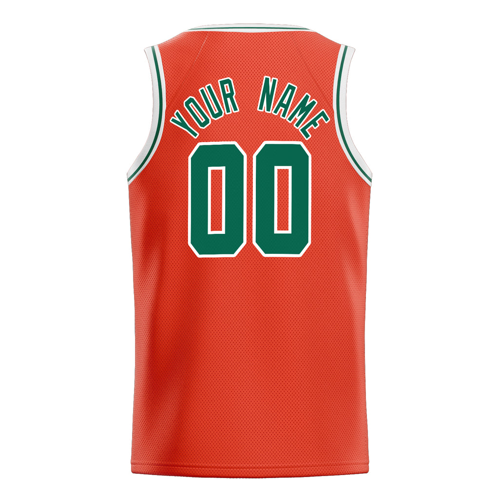 Personalized Orange & Kelly Green Solid Color Basketball Jersey