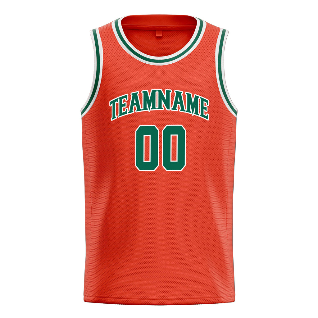 Personalized Orange & Kelly Green Solid Color Basketball Jersey