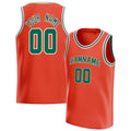 Personalized Orange & Kelly Green Solid Color Basketball Jersey