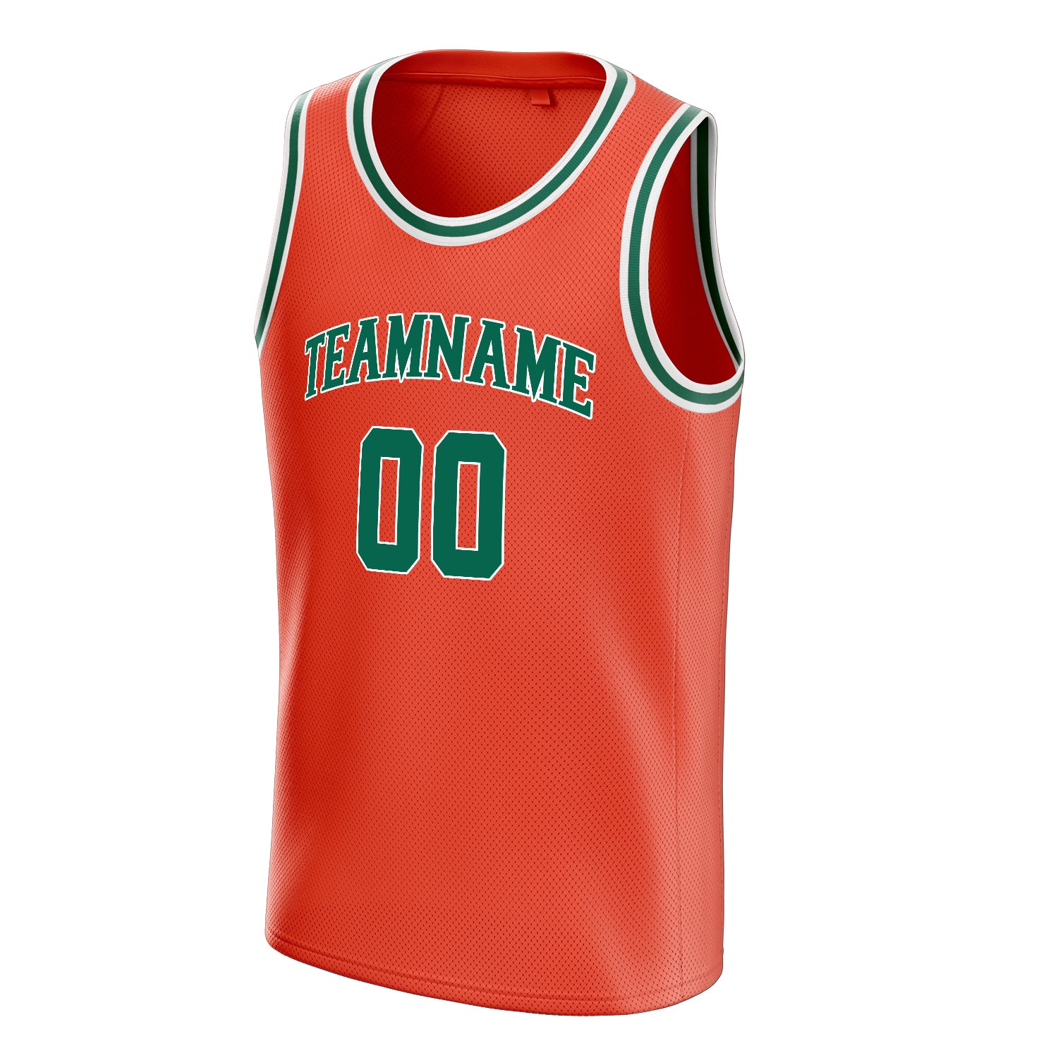 Personalized Orange & Kelly Green Solid Color Basketball Jersey