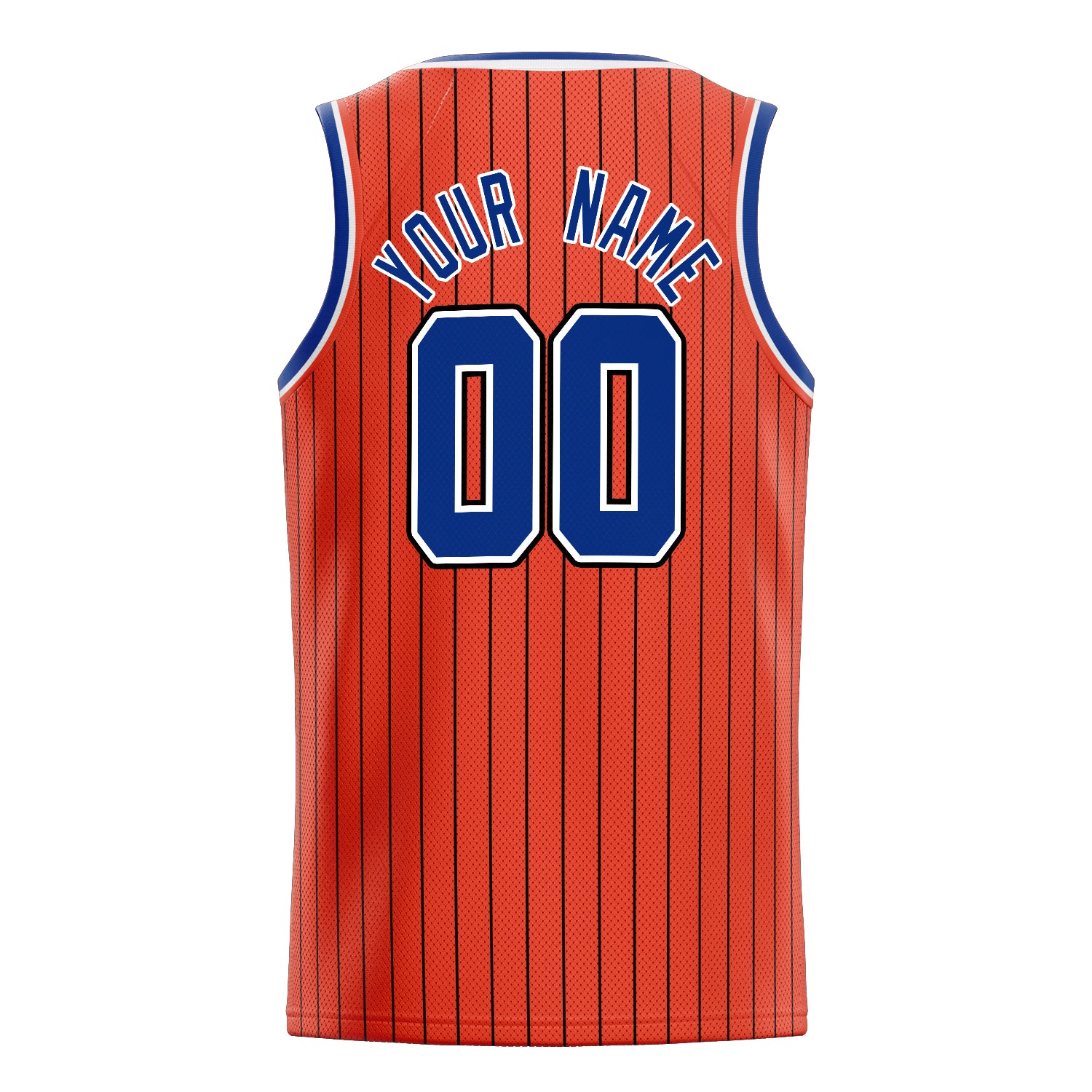 Personalized Orange & Royal Black Pinstripe Basketball Jersey