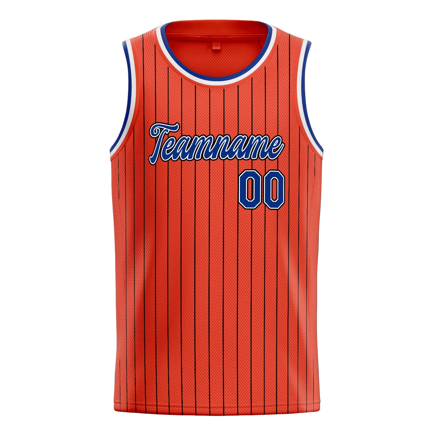 Personalized Orange & Royal Black Pinstripe Basketball Jersey
