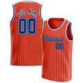 Personalized Orange & Royal Black Pinstripe Basketball Jersey