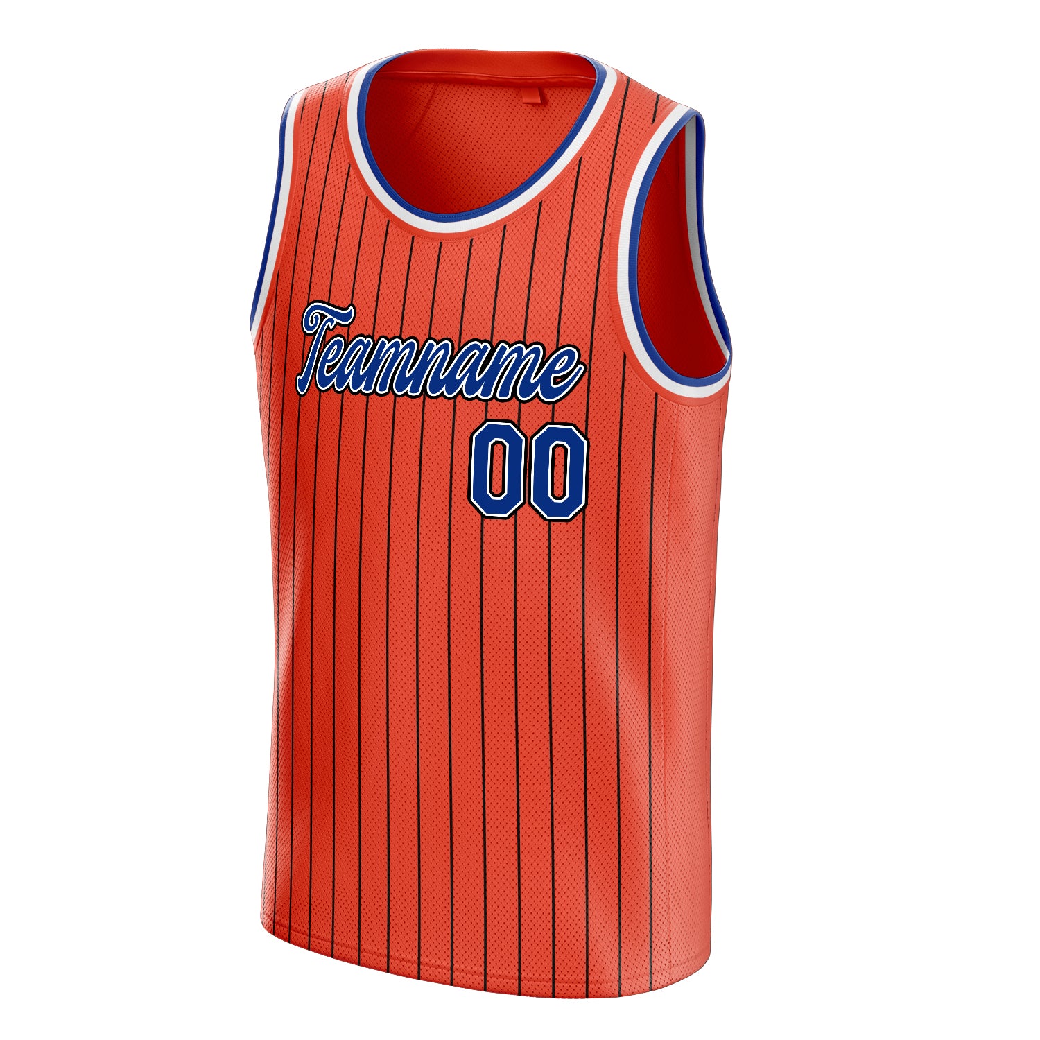 Personalized Orange & Royal Black Pinstripe Basketball Jersey