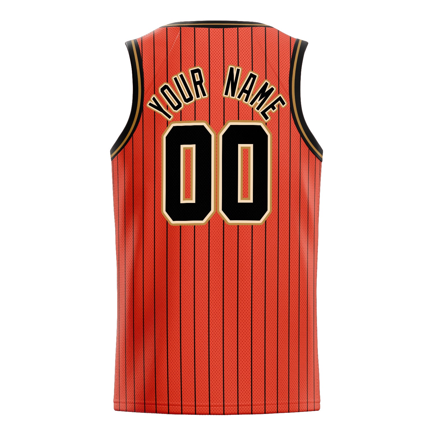 Personalized Orange & Black Pinstripe Basketball Jersey