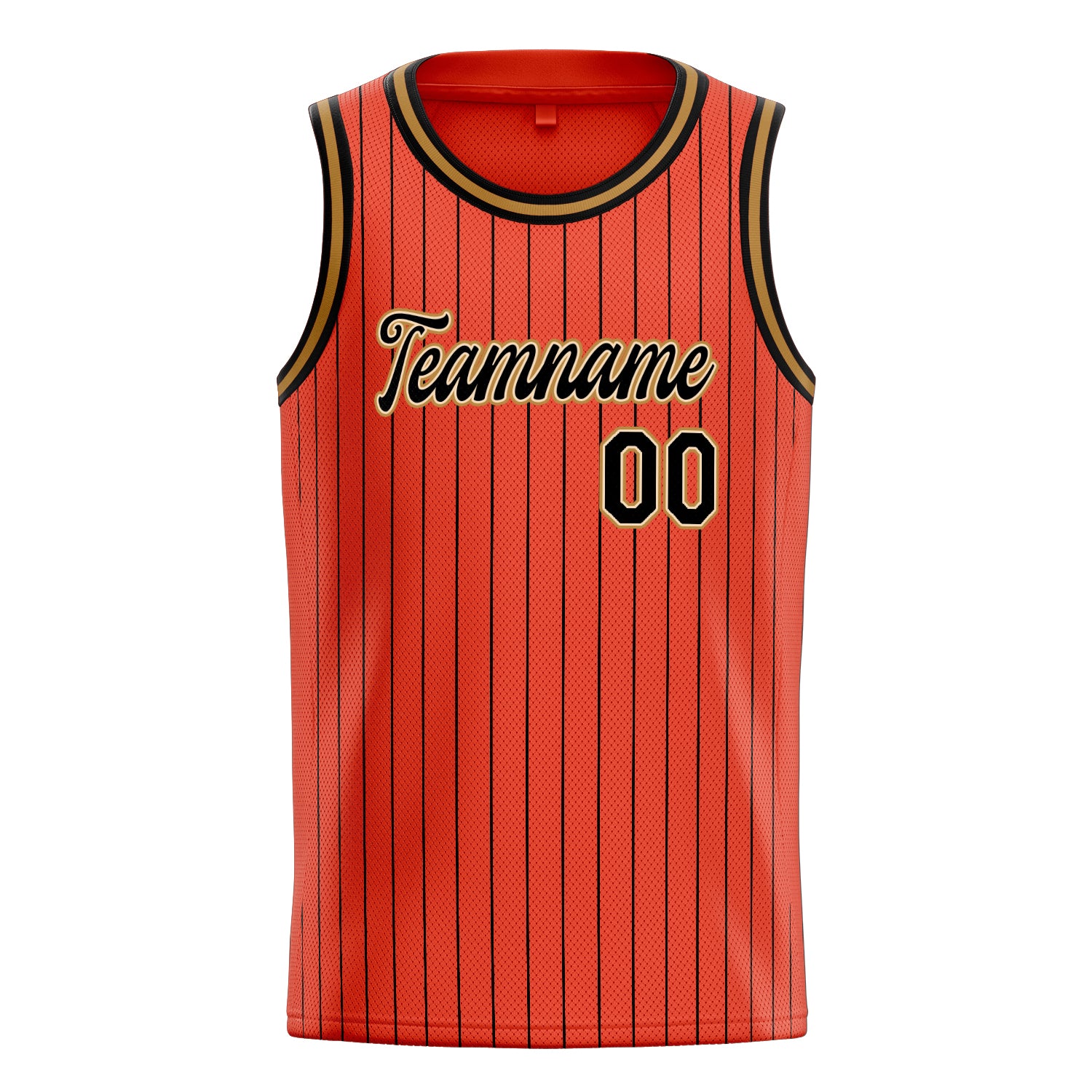 Personalized Orange & Black Pinstripe Basketball Jersey