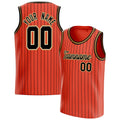 Personalized Orange & Black Pinstripe Basketball Jersey