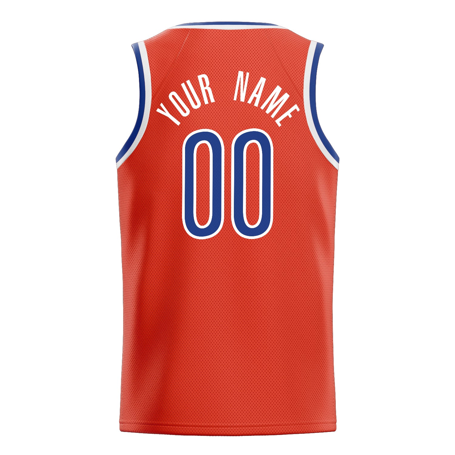 Personalized Orange & Royal Solid Color Basketball Jersey