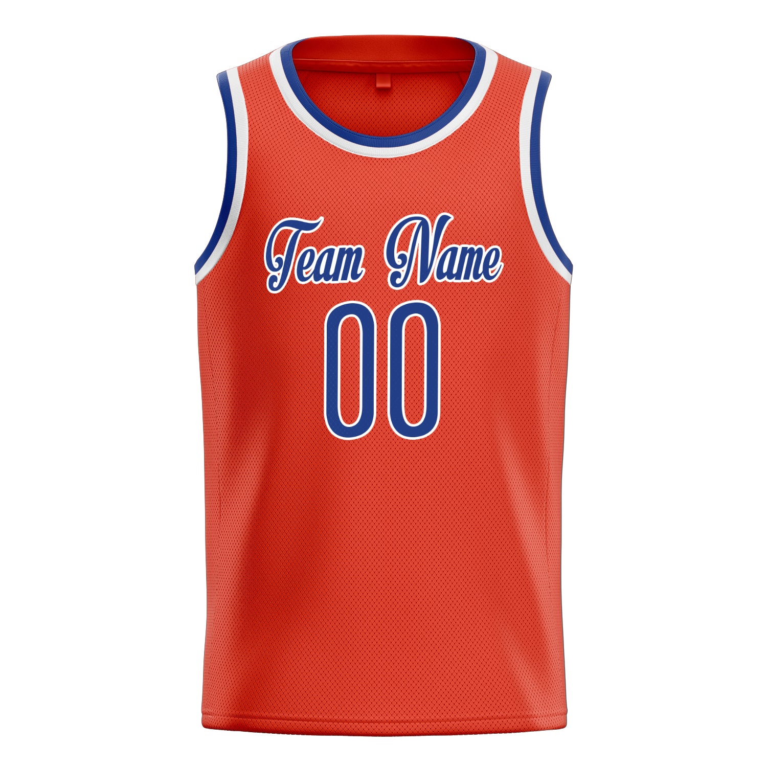 Personalized Orange & Royal Solid Color Basketball Jersey