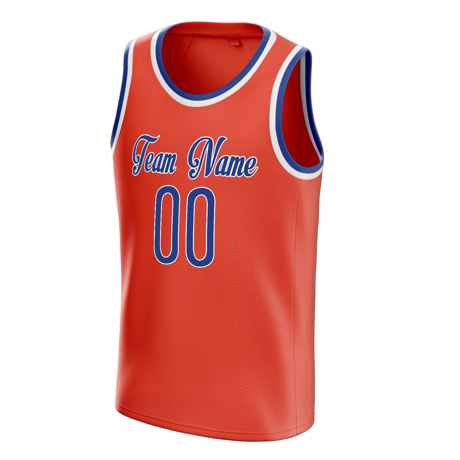 Personalized Orange & Royal Solid Color Basketball Jersey