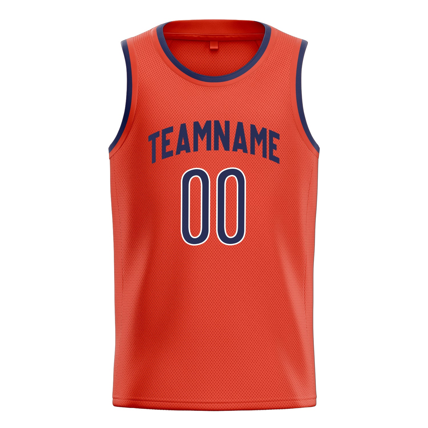 Personalized Orange & Navy Solid Color Basketball Jersey