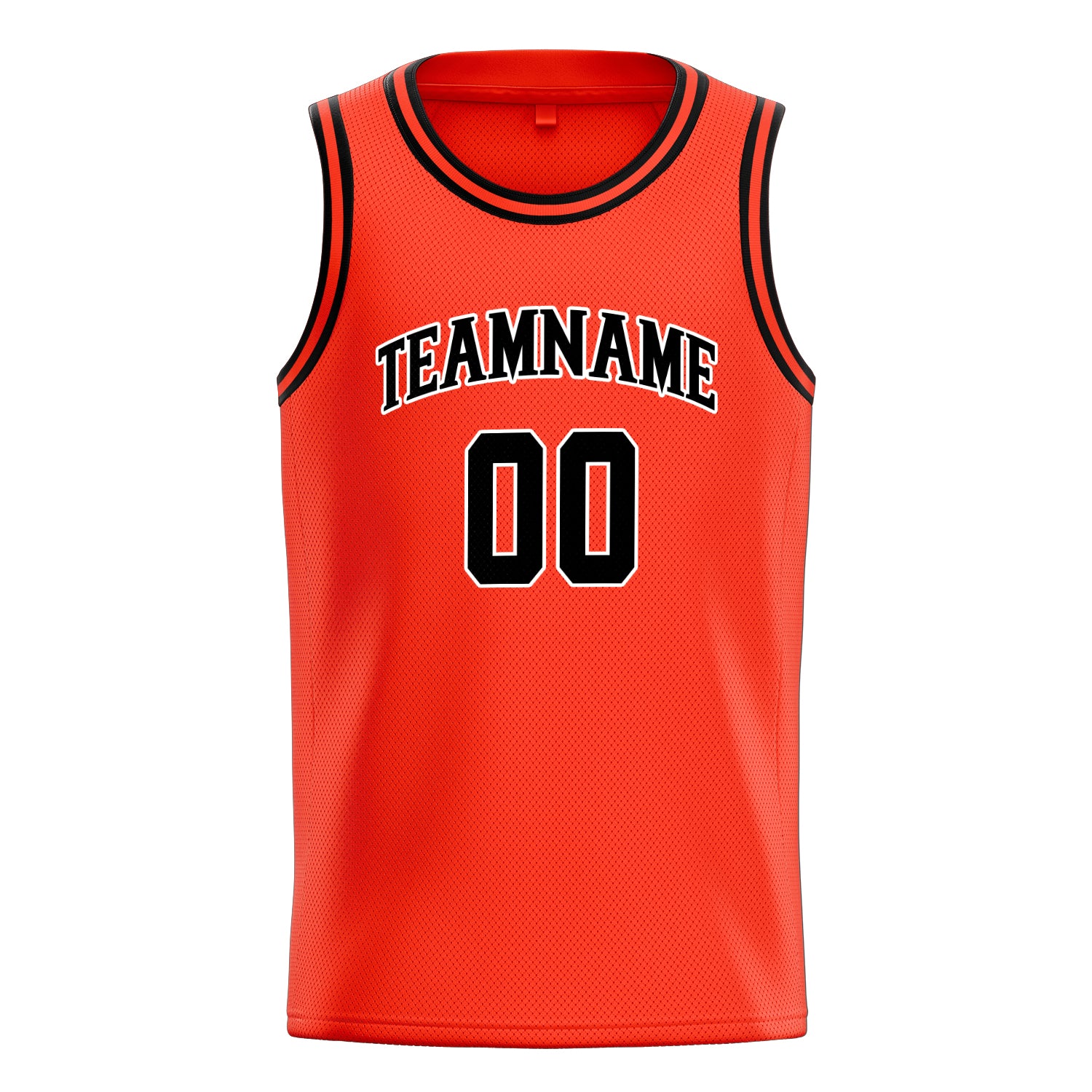 Personalized Orange & Black Solid Color Basketball Jersey