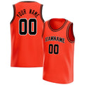 Personalized Orange & Black Solid Color Basketball Jersey