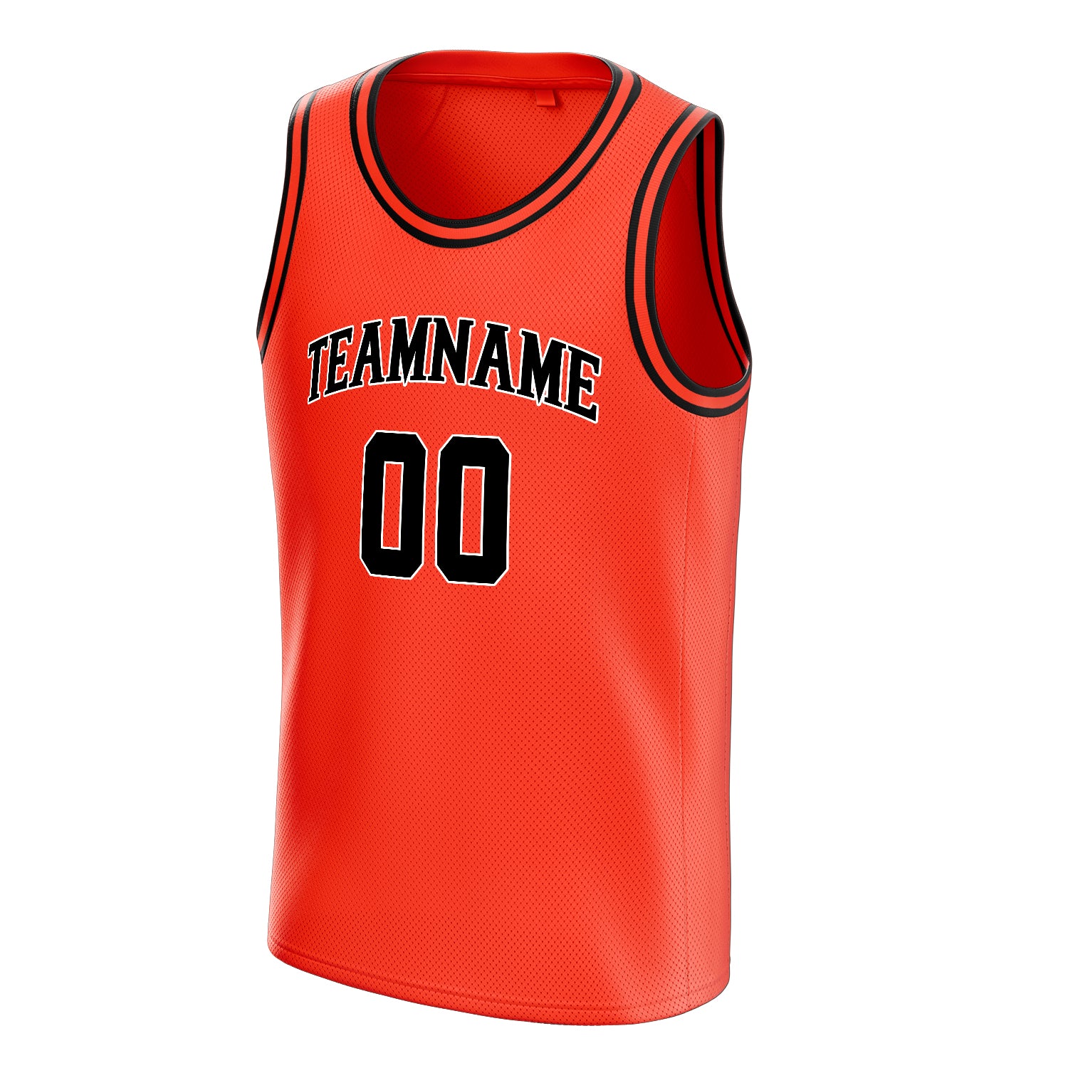 Personalized Orange & Black Solid Color Basketball Jersey