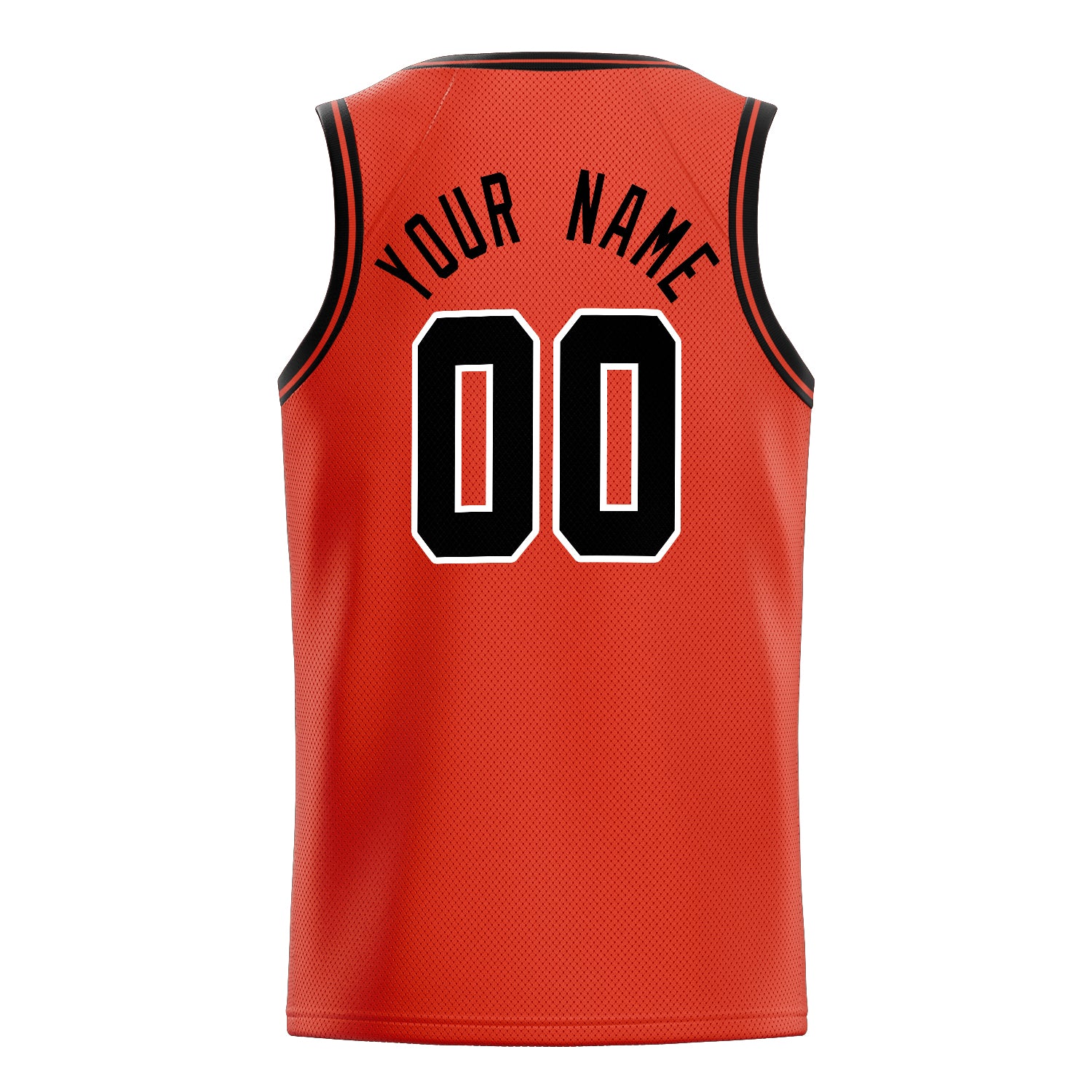 Personalized Orange & Black Solid Color Basketball Jersey