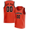 Personalized Orange & Black Solid Color Basketball Jersey