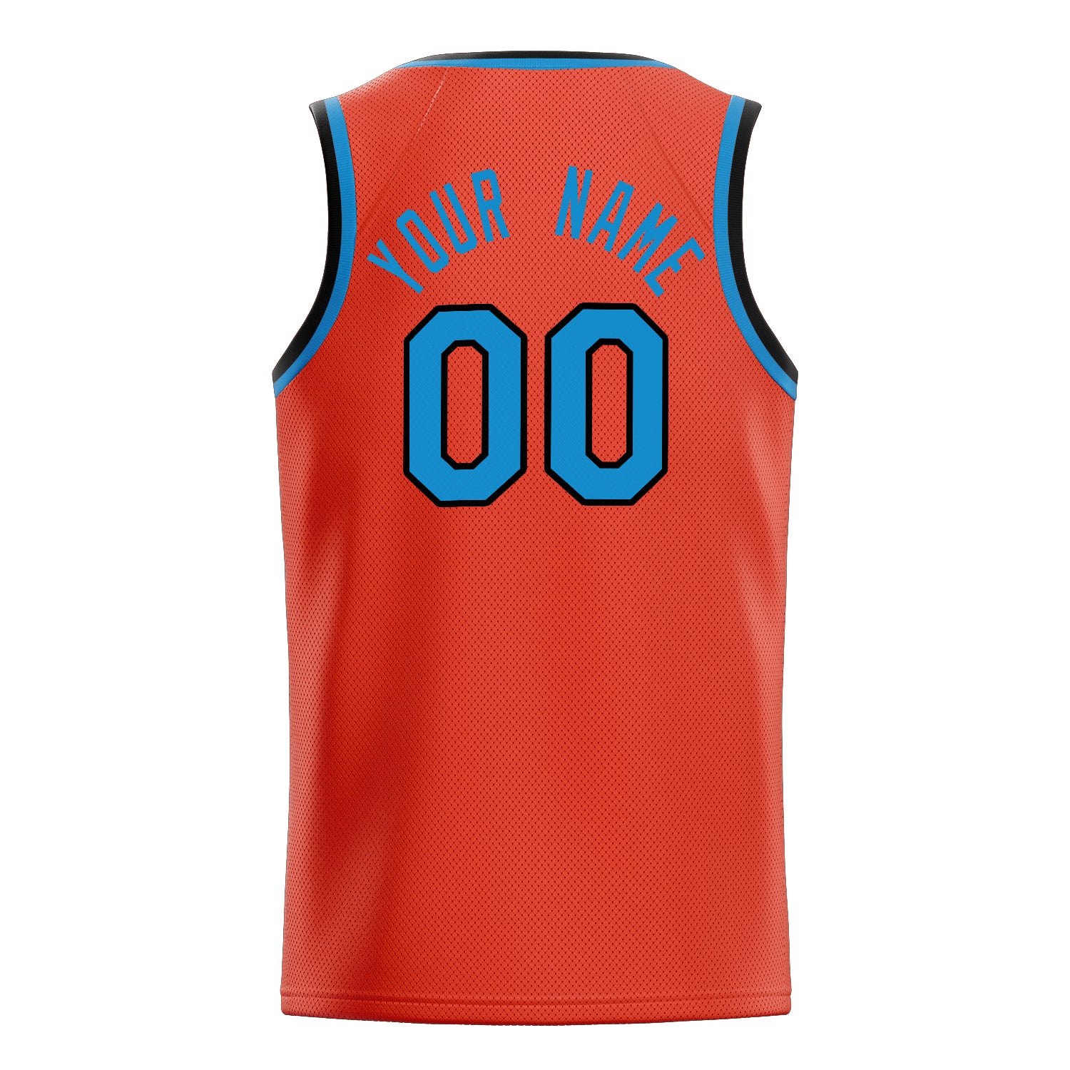 Personalized Orange & Blue Solid Color Basketball Jersey