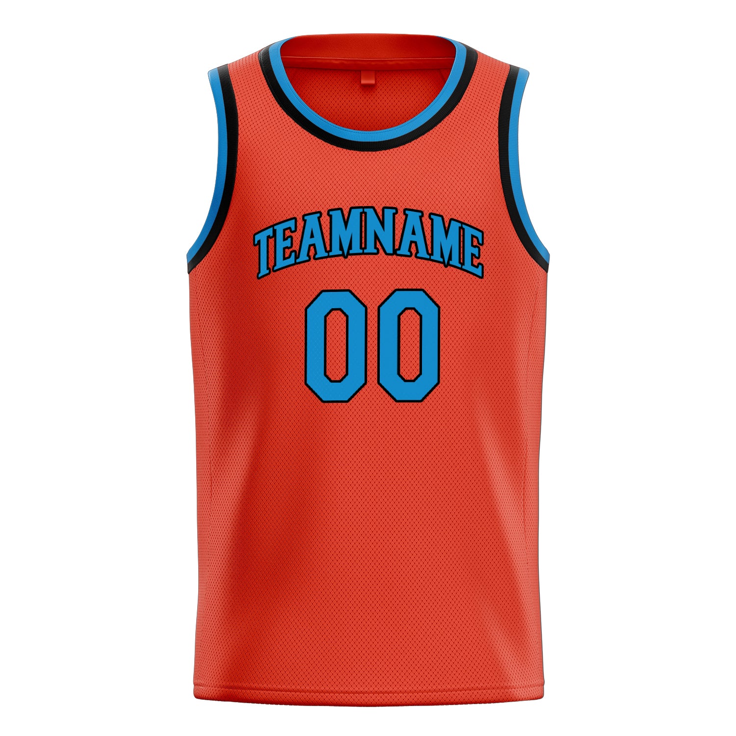 Personalized Orange & Blue Solid Color Basketball Jersey