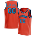 Personalized Orange & Blue Solid Color Basketball Jersey
