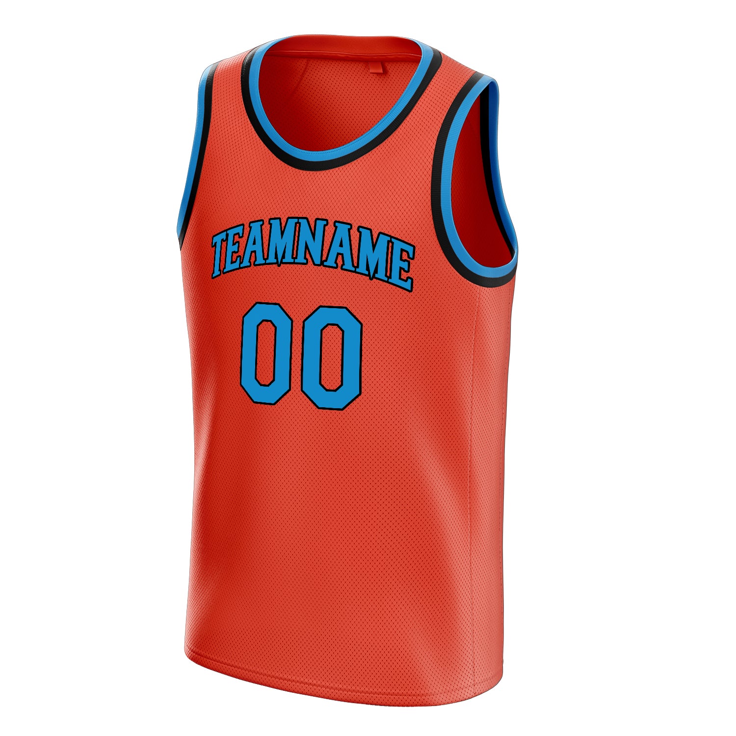 Personalized Orange & Blue Solid Color Basketball Jersey