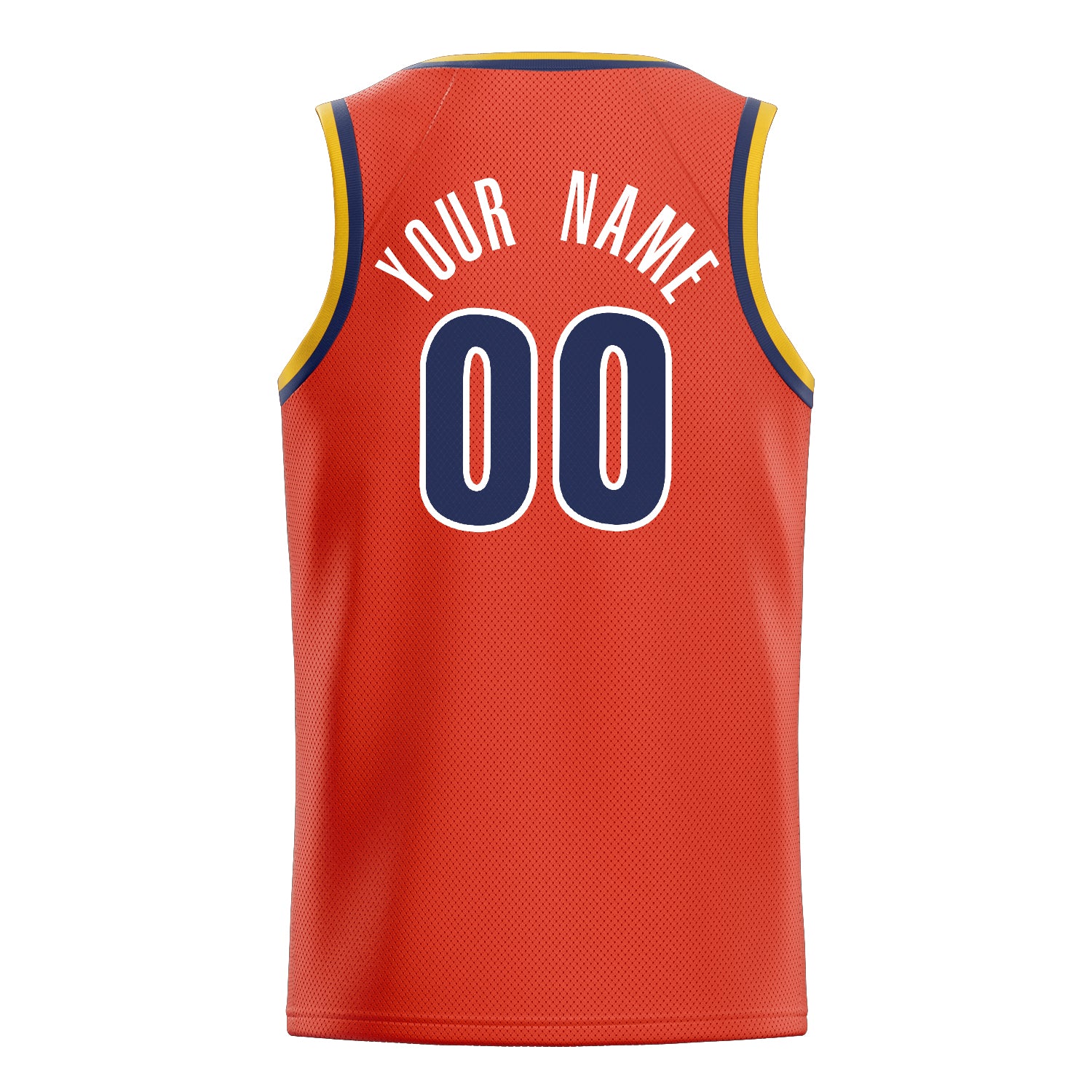 Personalized Orange & Navy Solid Color Basketball Jersey