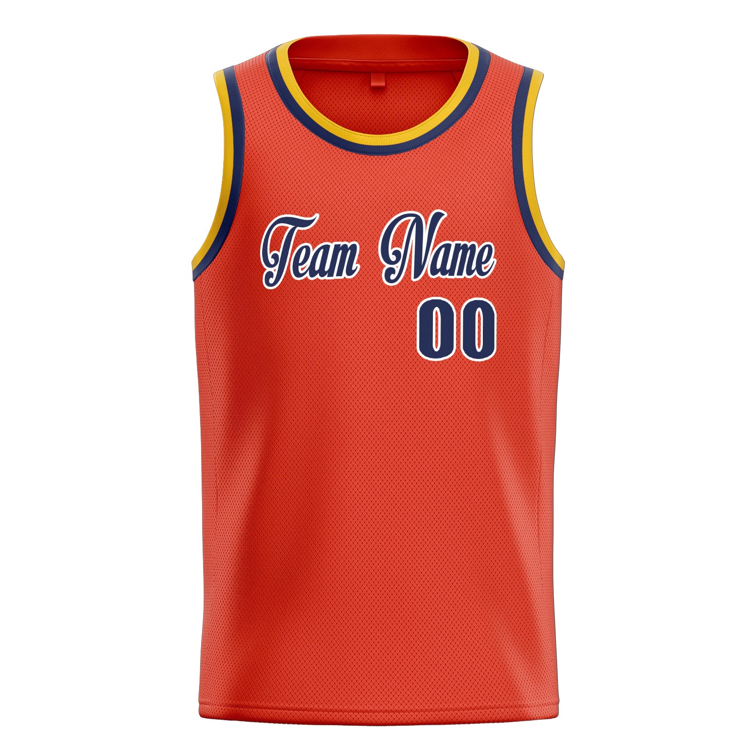 Personalized Orange & Navy Solid Color Basketball Jersey