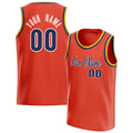 Personalized Orange & Navy Solid Color Basketball Jersey