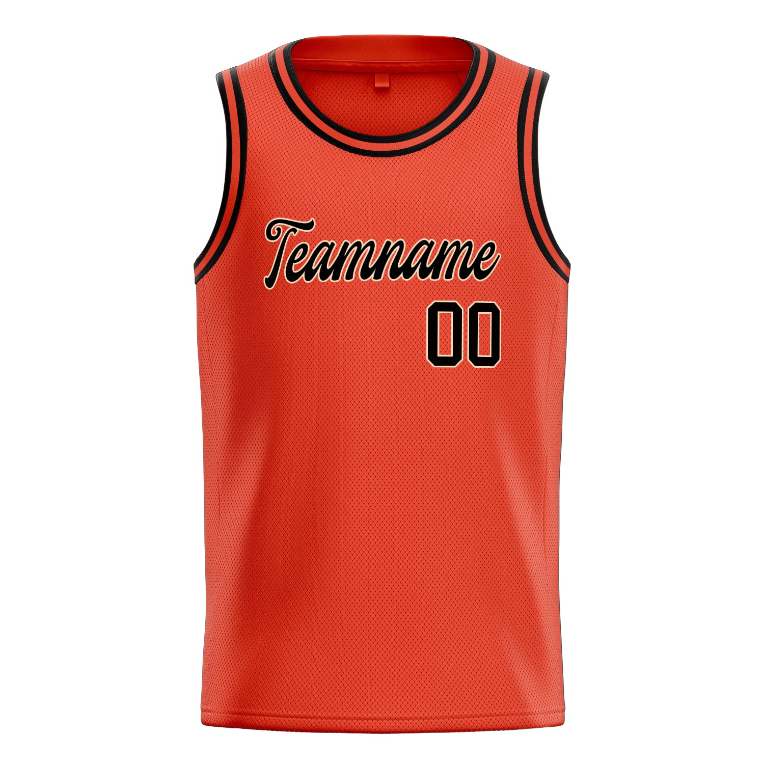 Personalized Orange & Black Solid Color Basketball Jersey