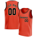 Personalized Orange & Black Solid Color Basketball Jersey