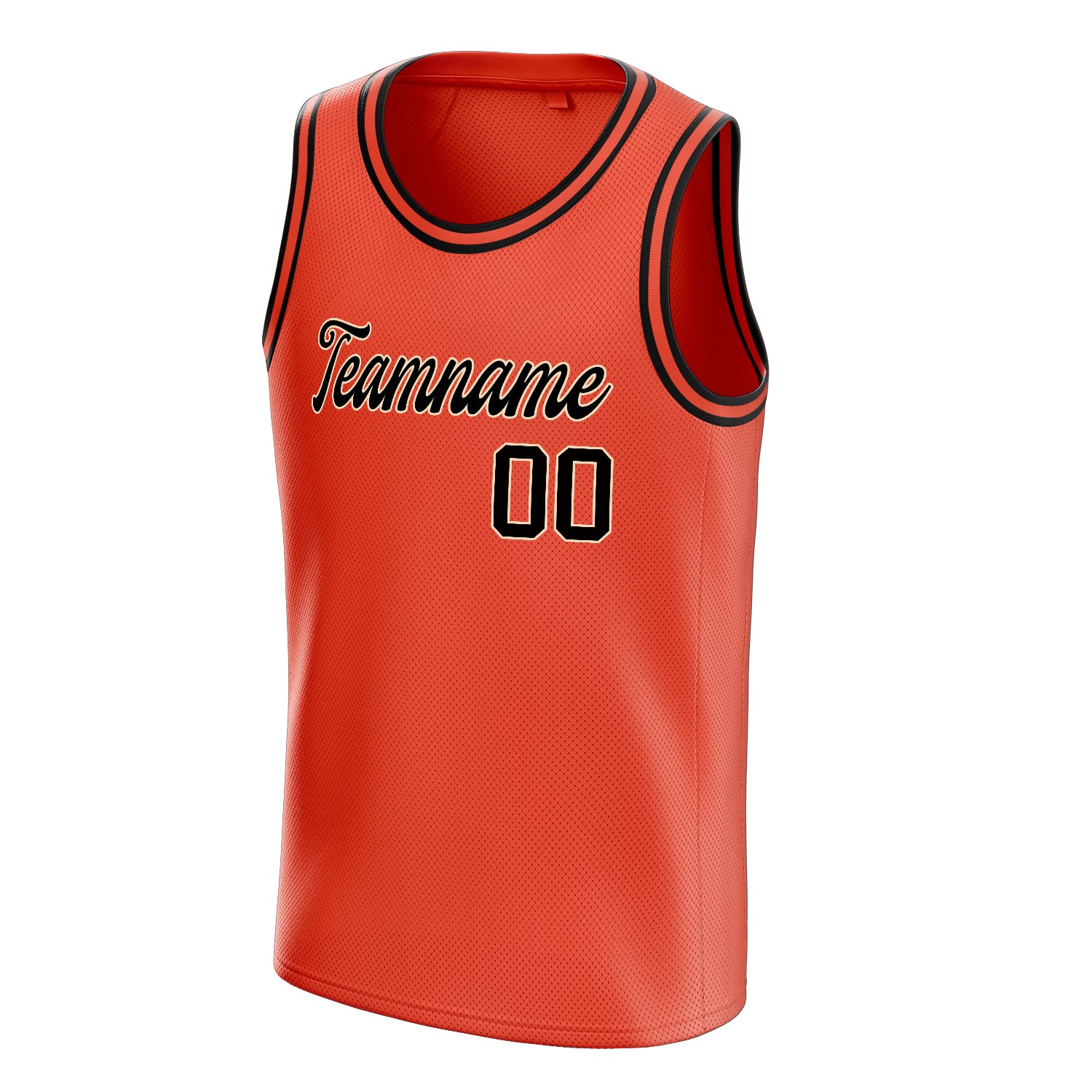 Personalized Orange & Black Solid Color Basketball Jersey