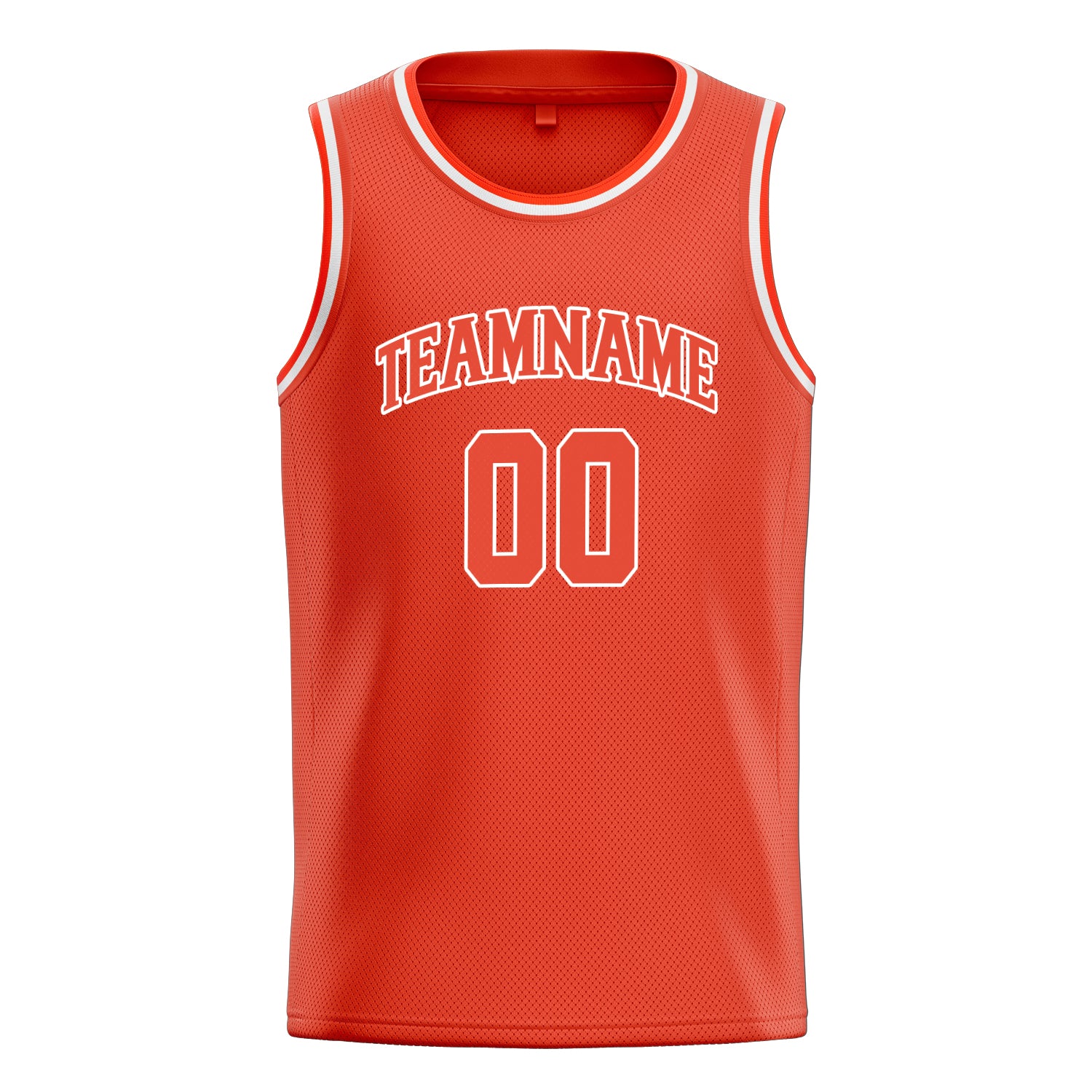 Personalized Orange & White Solid Color Basketball Jersey