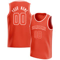 Personalized Orange & White Solid Color Basketball Jersey
