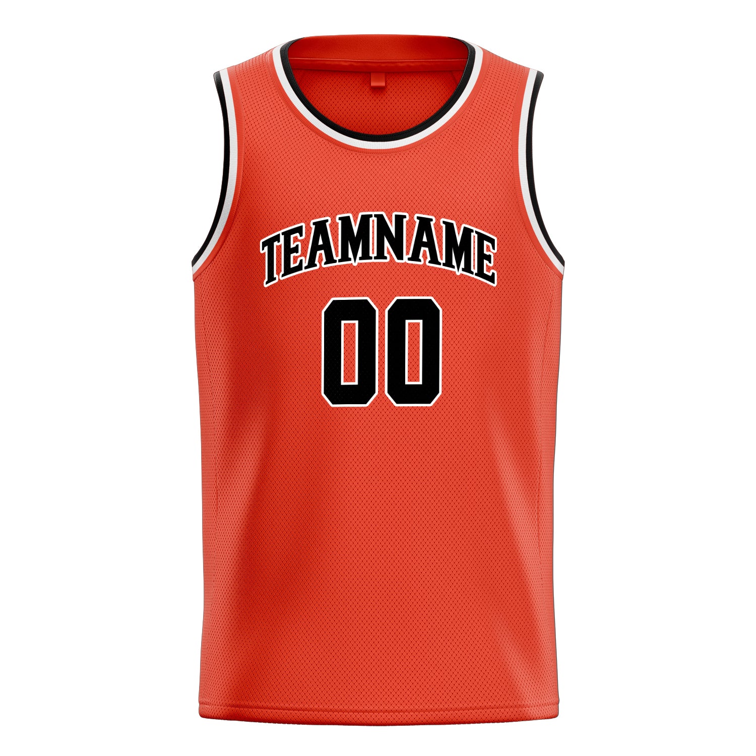 Personalized Orange & Black Solid Color Basketball Jersey