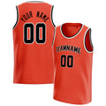 Personalized Orange & Black Solid Color Basketball Jersey