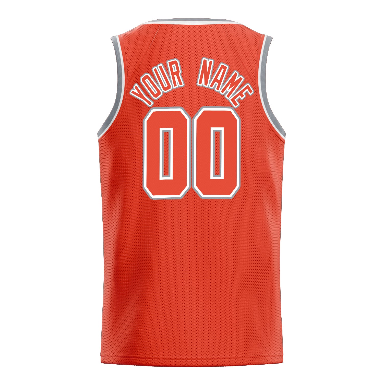 Personalized Orange & White Solid Color Basketball Jersey
