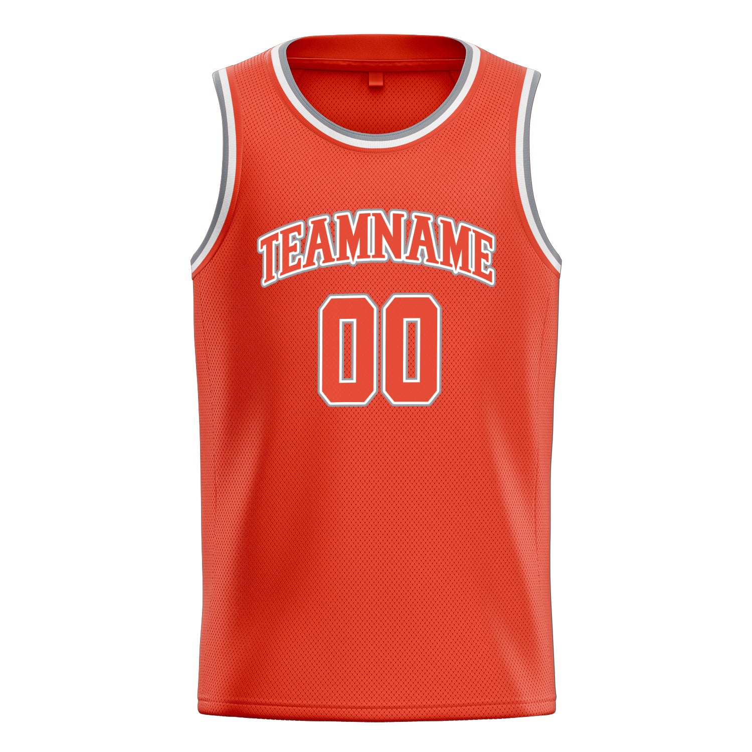 Personalized Orange & White Solid Color Basketball Jersey
