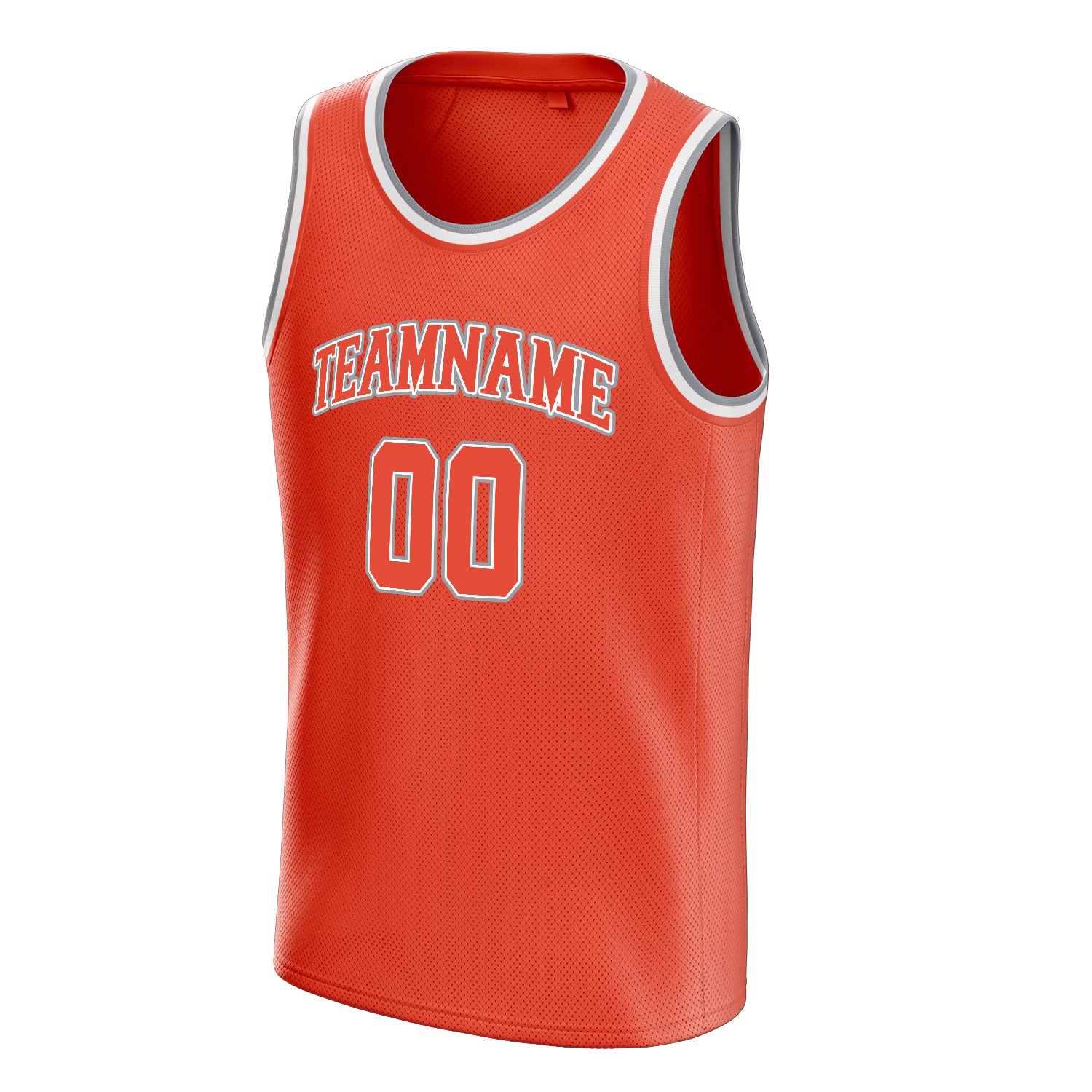 Personalized Orange & White Solid Color Basketball Jersey