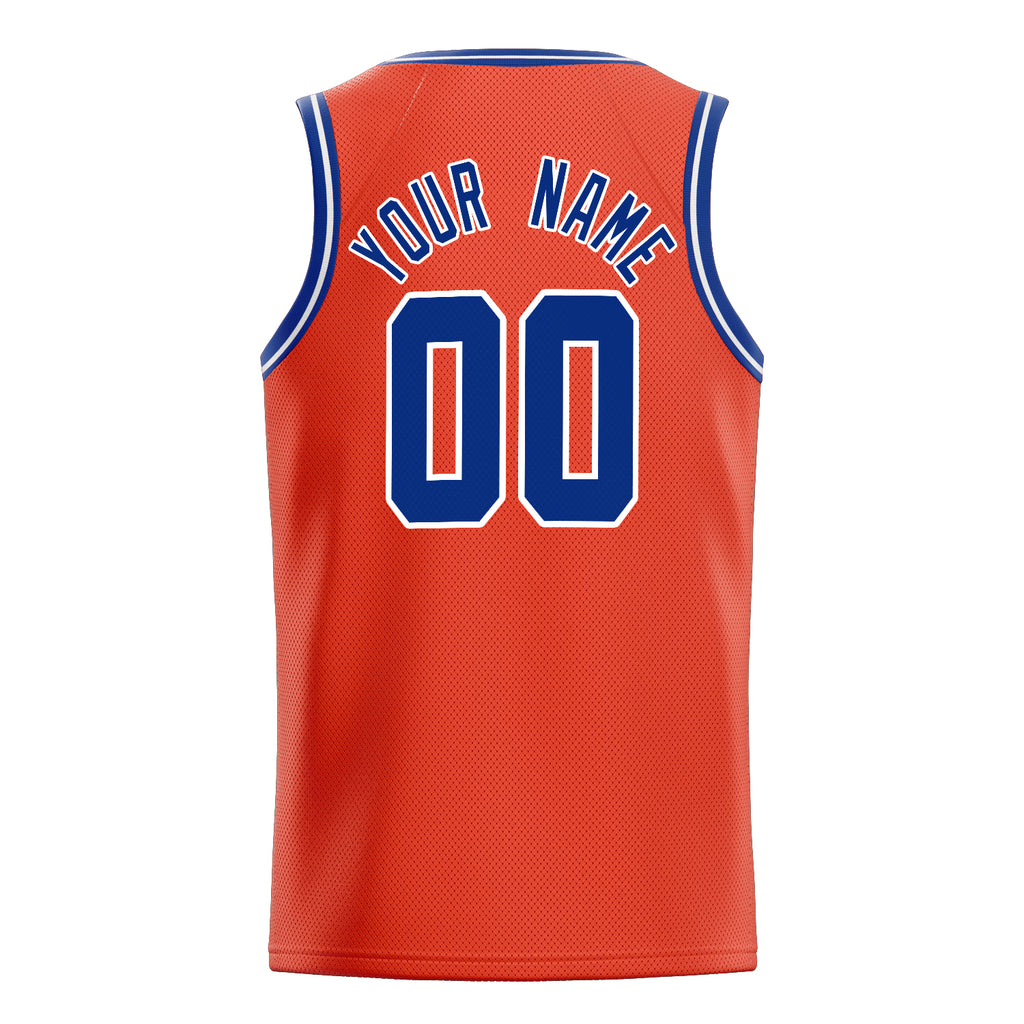 Personalized Orange & Royal Solid Color Basketball Jersey