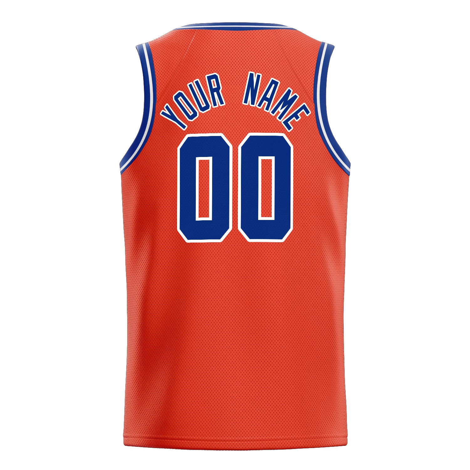 Personalized Orange & Royal Solid Color Basketball Jersey