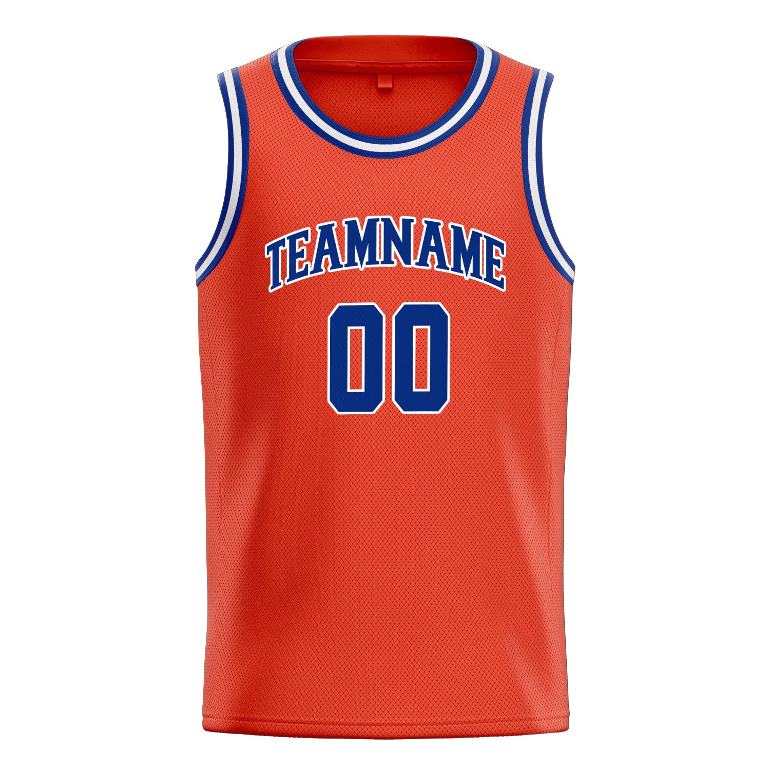 Personalized Orange & Royal Solid Color Basketball Jersey