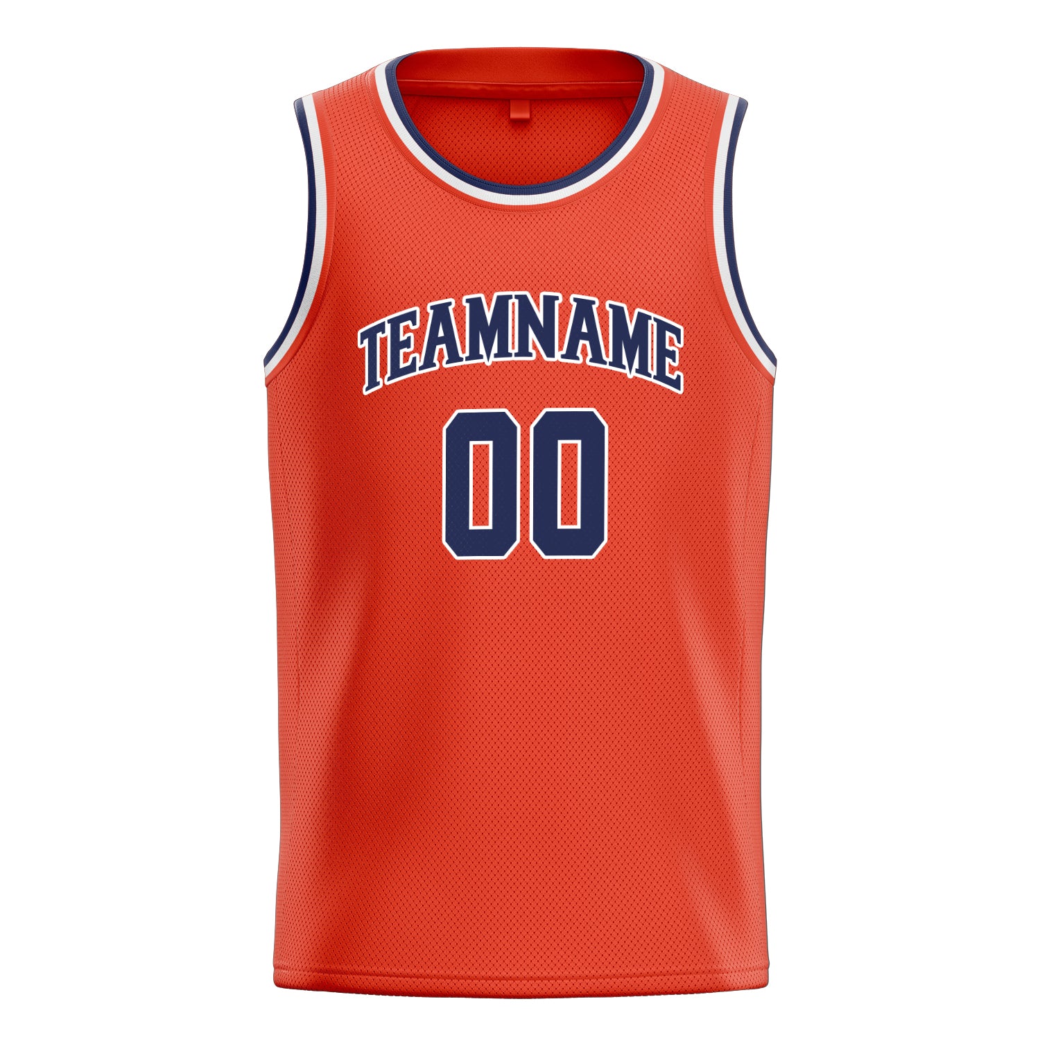 Personalized Orange & Navy Solid Color Basketball Jersey