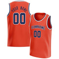 Personalized Orange & Navy Solid Color Basketball Jersey