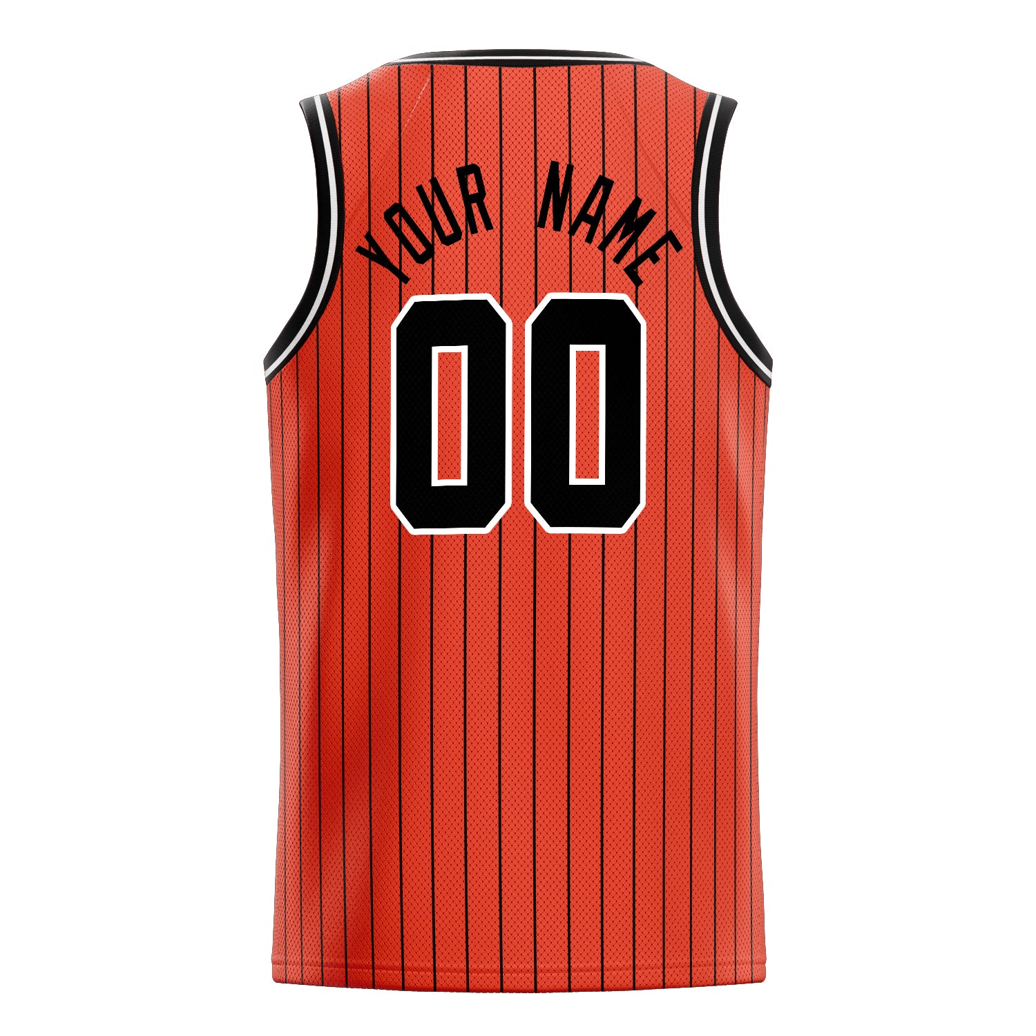 Personalized Orange & Black Pinstripe Basketball Jersey