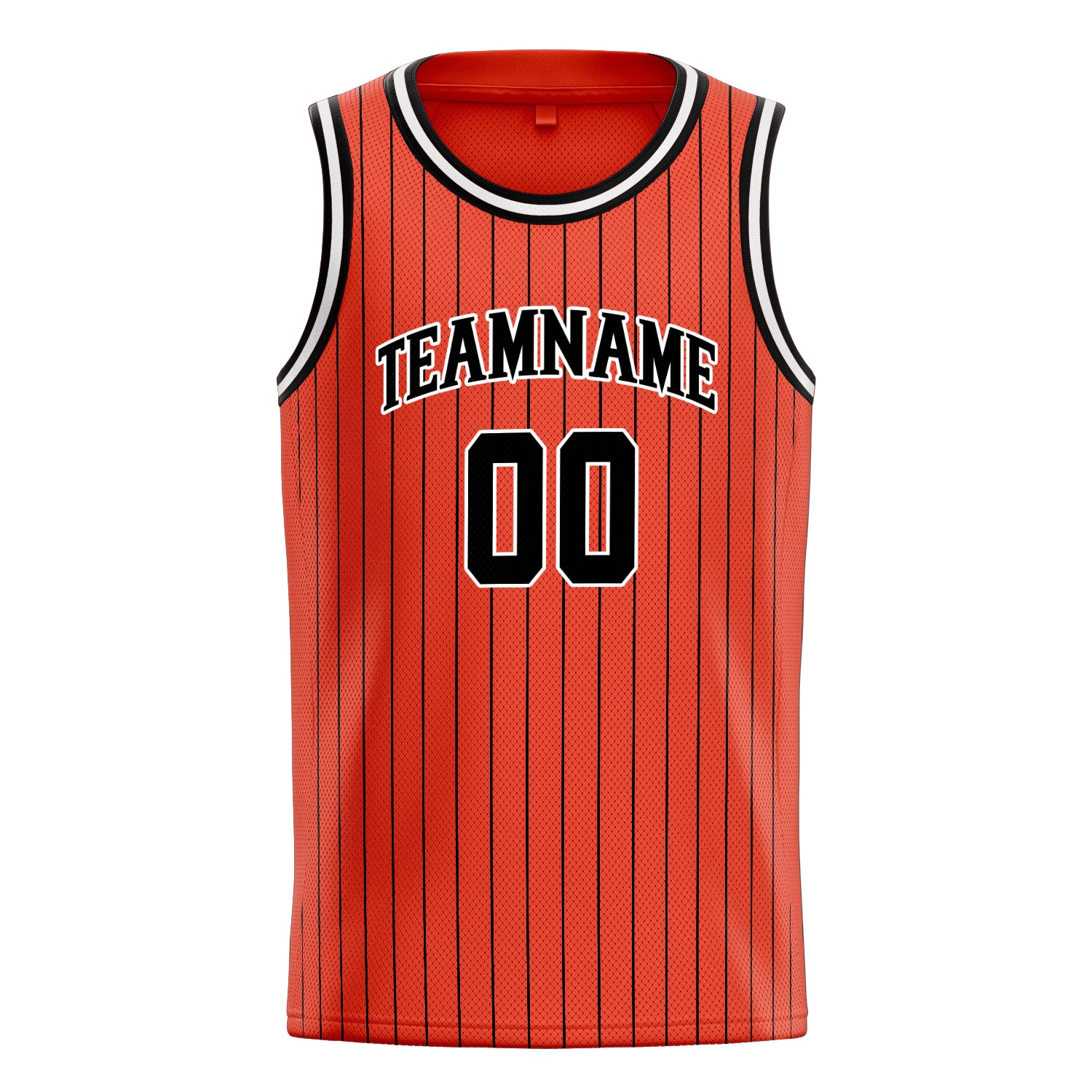 Personalized Orange & Black Pinstripe Basketball Jersey